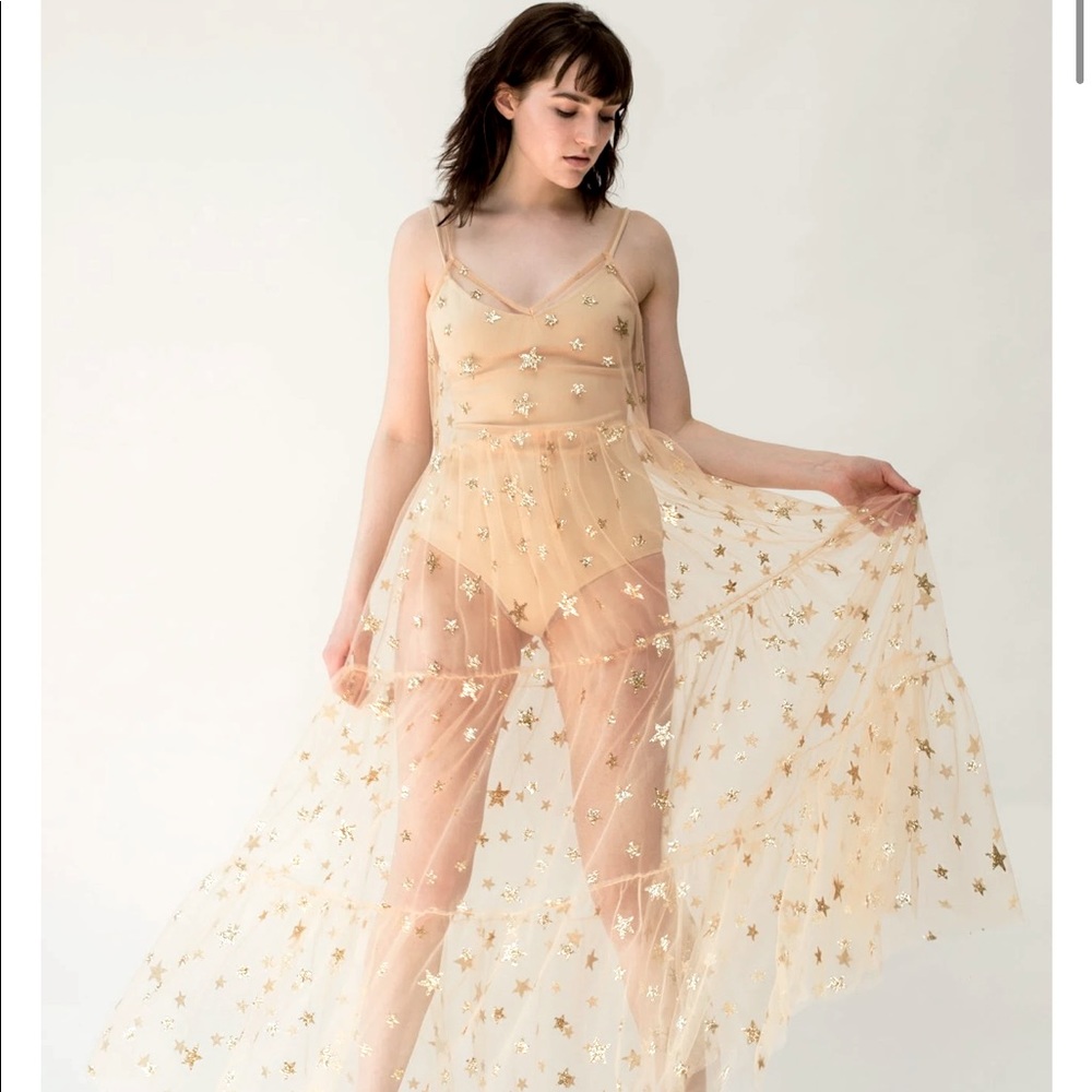 Lirika Matoshi Stars In Her Eyes Mesh Sheer Dress